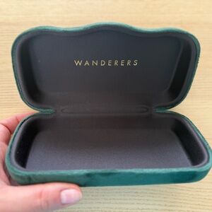 Wanderers Green Velvet Eyeglasses Case